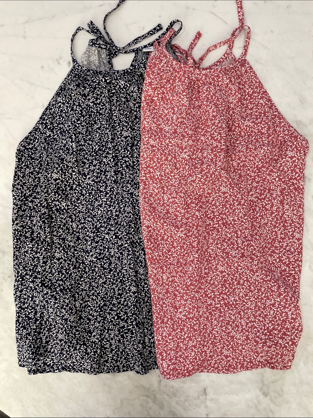 Old Navy Floral Halter Camisoles - Navy & Rose